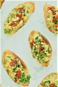 Chickpea Bruschetta with Sun-dried Tomatoes